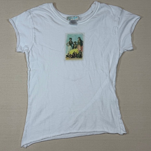 Hula Hana Other - Hula Hana Royal Dancers Graphic T-Shirt White Hawaiian Islands Youth Small